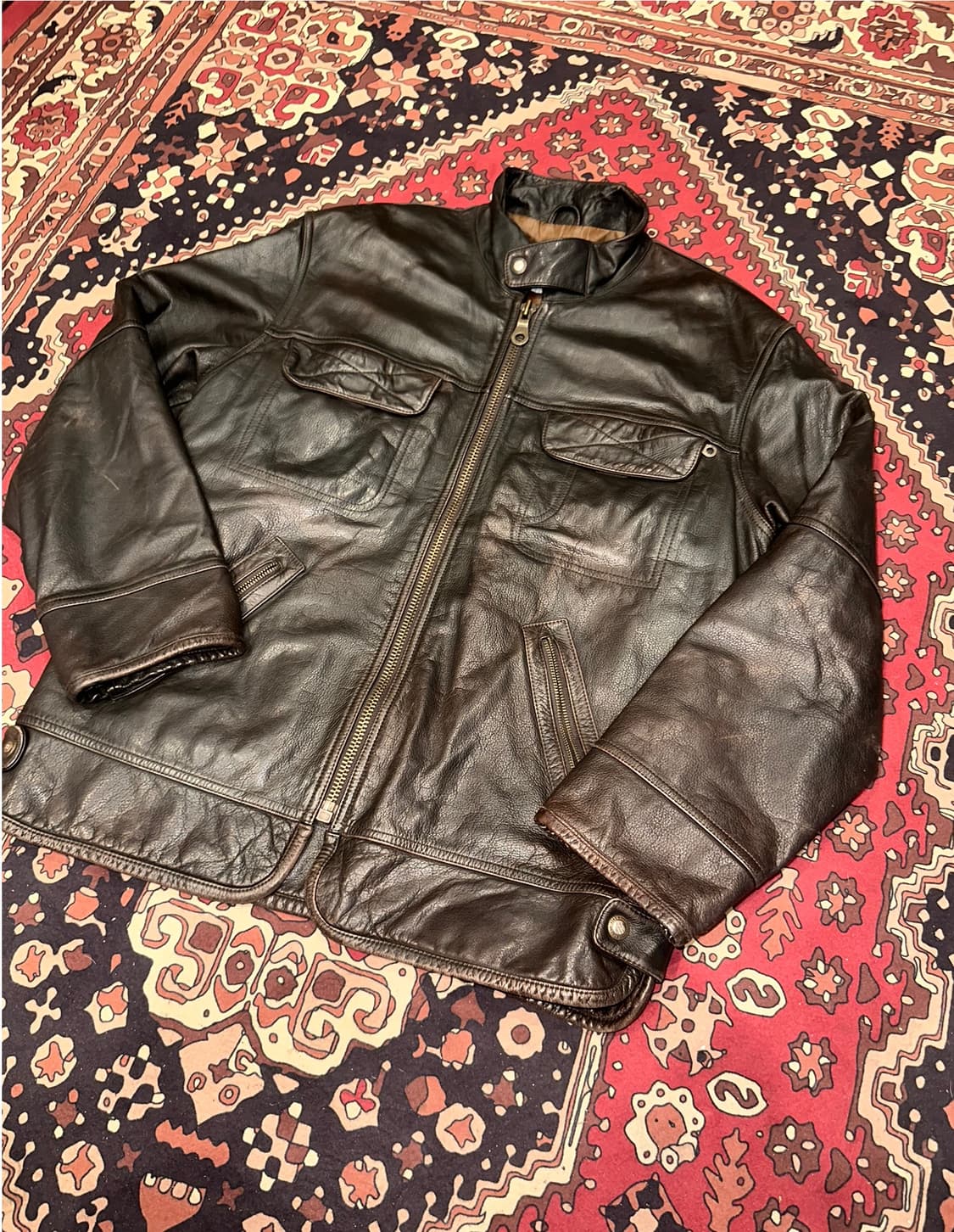 ( XL-2XL ) 워크웨어 아메카지 빈티지가죽 레더자켓 에이징가죽 상품이미지2