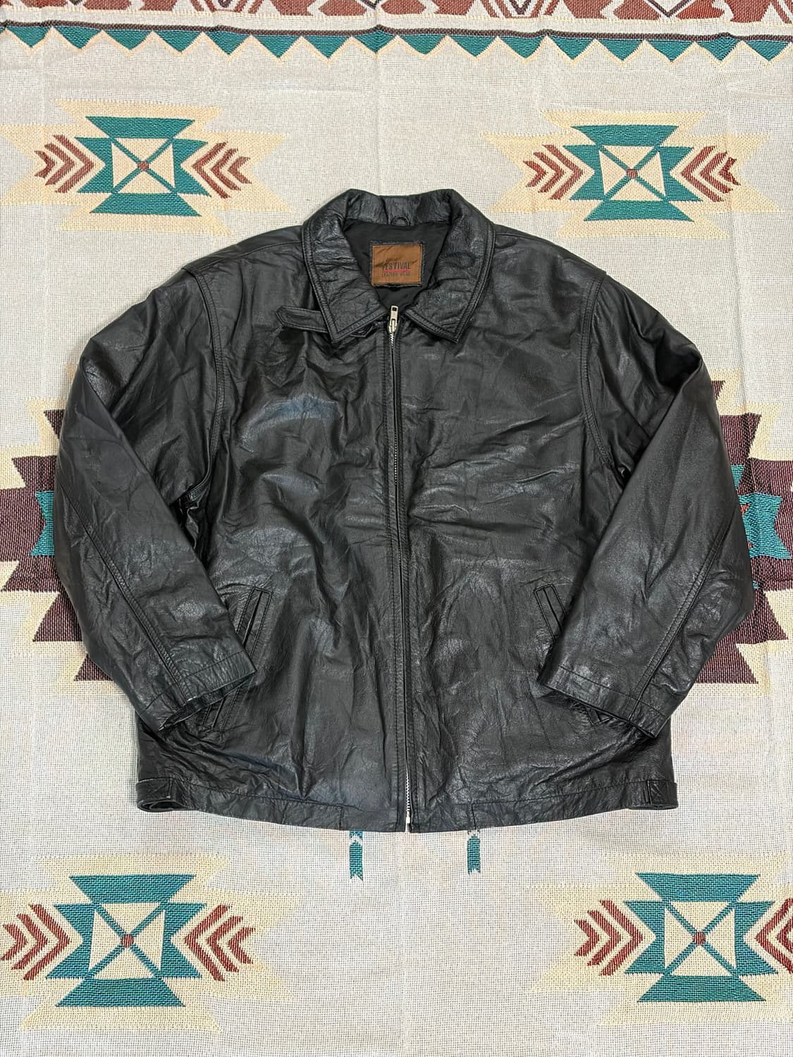 Festival work 소가죽 싱글 라이더 자켓 상품이미지1