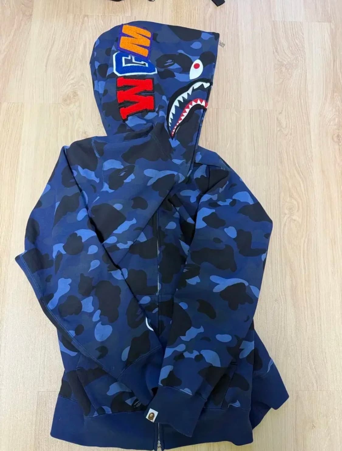 베이프 샤크 후드집업 청계 XL 상품이미지4