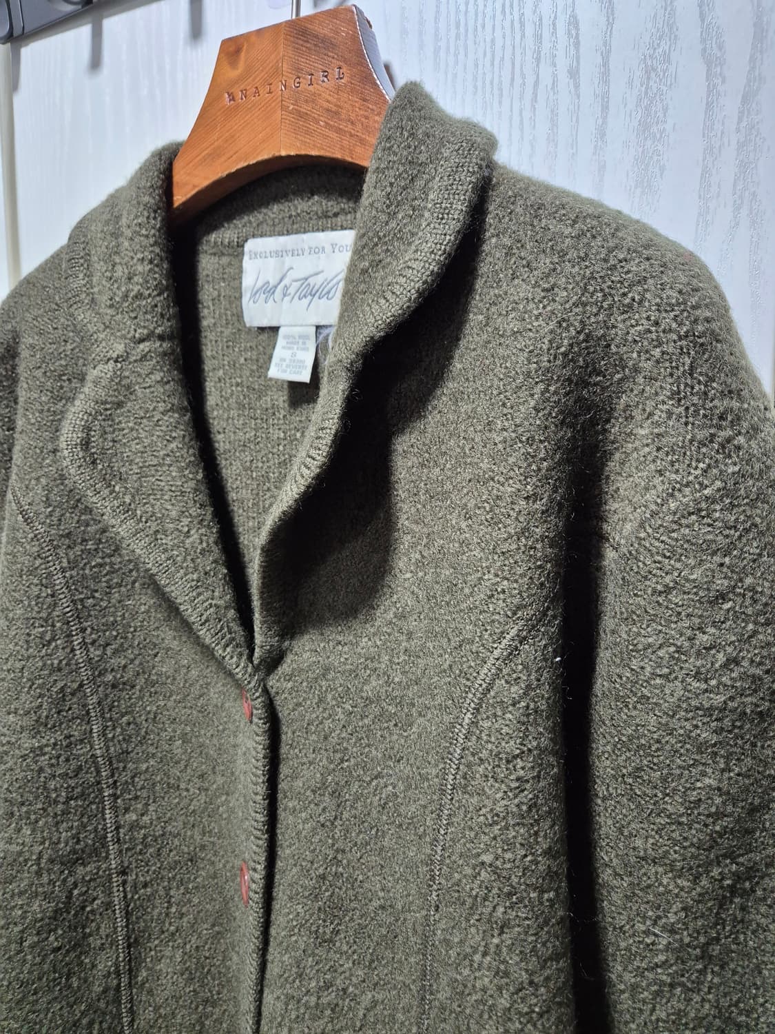 (세일)VTG.로드앤테일러 압축울 자켓. 카키 상품이미지3