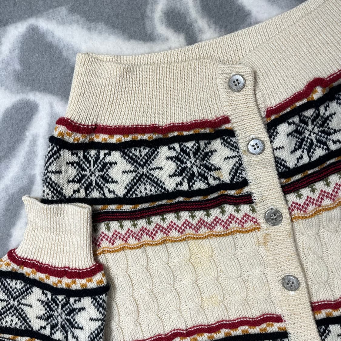 [JPN] 빈티지 노르딕 울 니트 가디건 상품이미지3