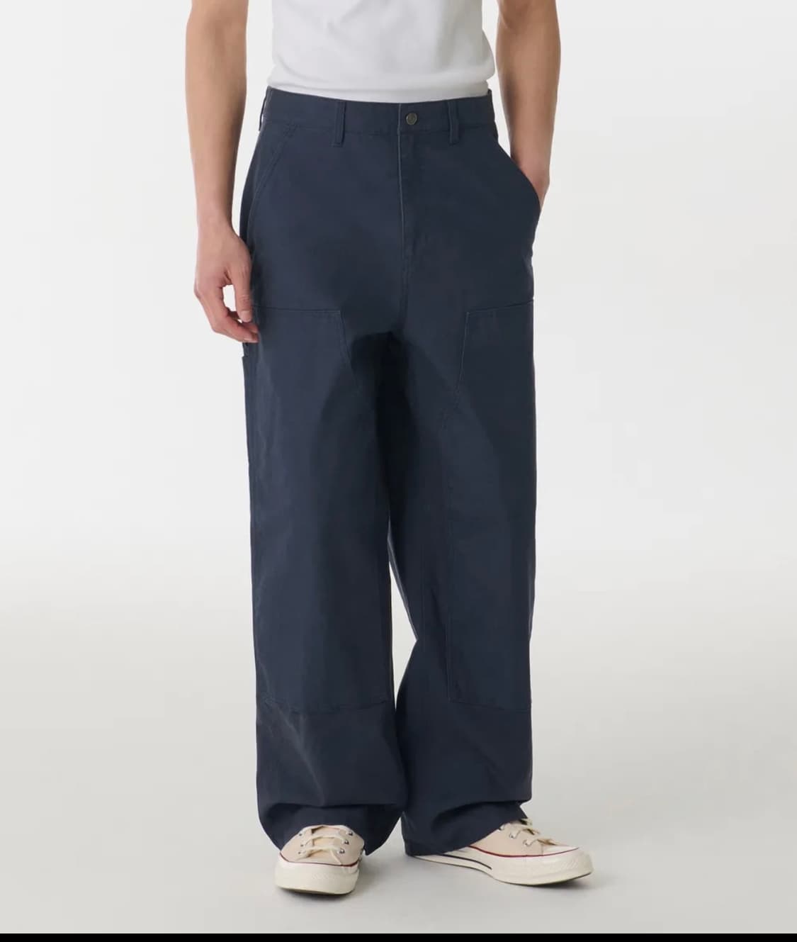 무탠다드 캔버스 와이드 더블 니 카펜터 팬츠(아이언그레이) 상품이미지1