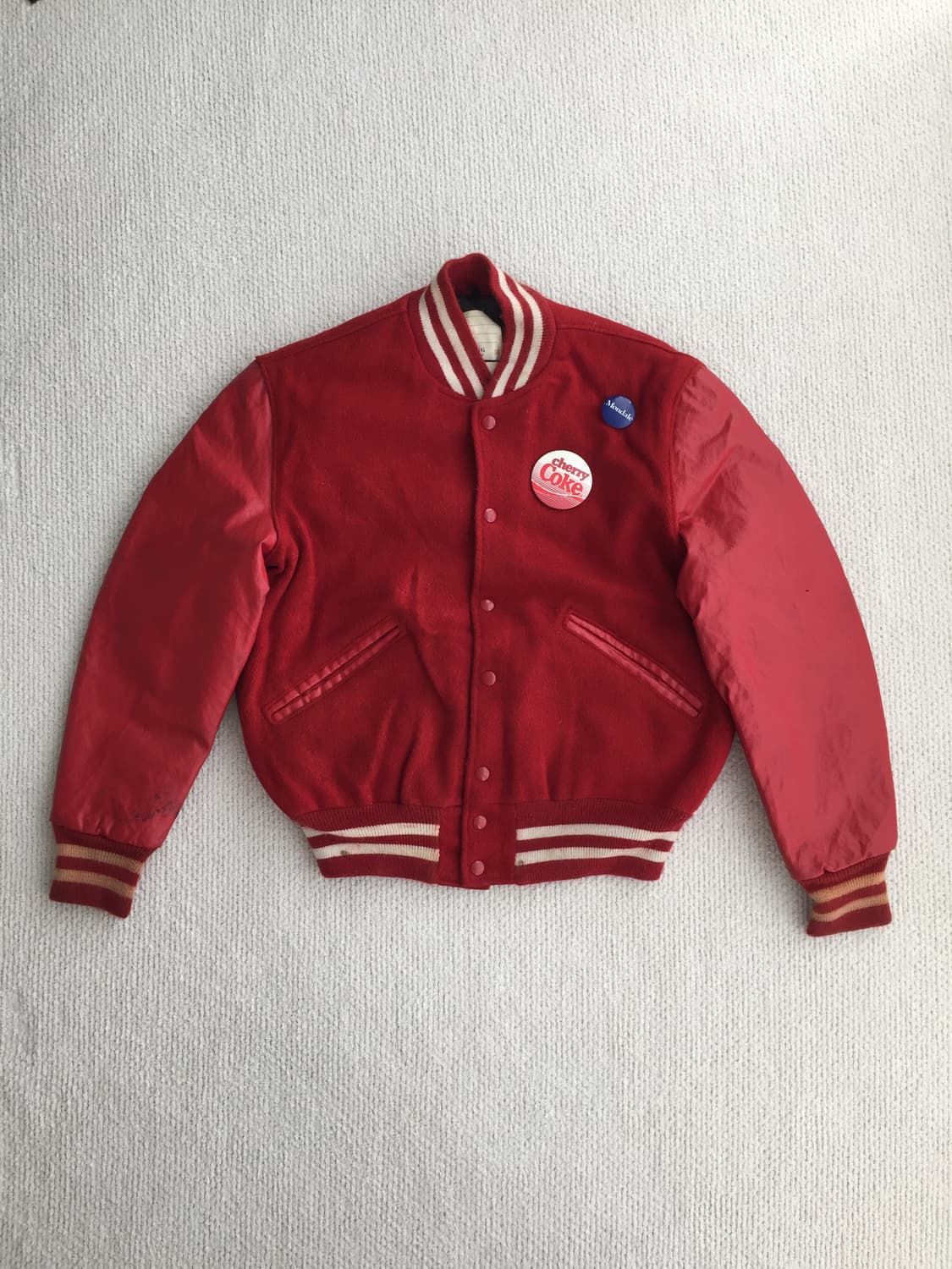 80‘s 레더 울 바시티 자켓 상품이미지2