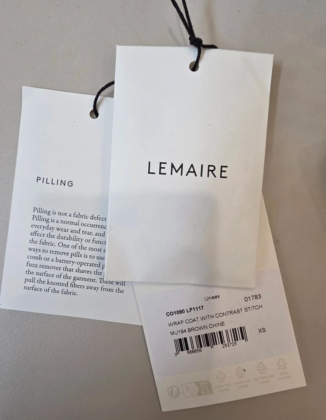 LEMAIRE 르메르 랩코트 24FW 브라운 XS 상품이미지7