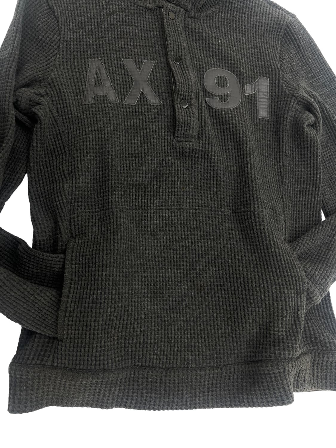 알마니 익스체인지 와플니트 쉽스킨 로고 후디 상품이미지4