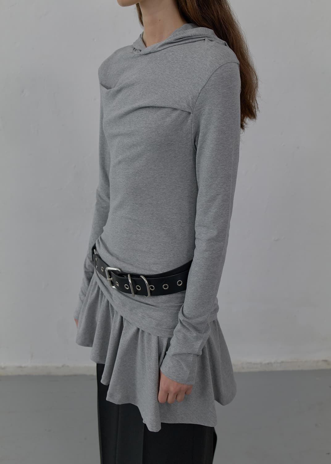 LCDC 후드치마 HOODED JERSEY DRESS 그레이 상품이미지3