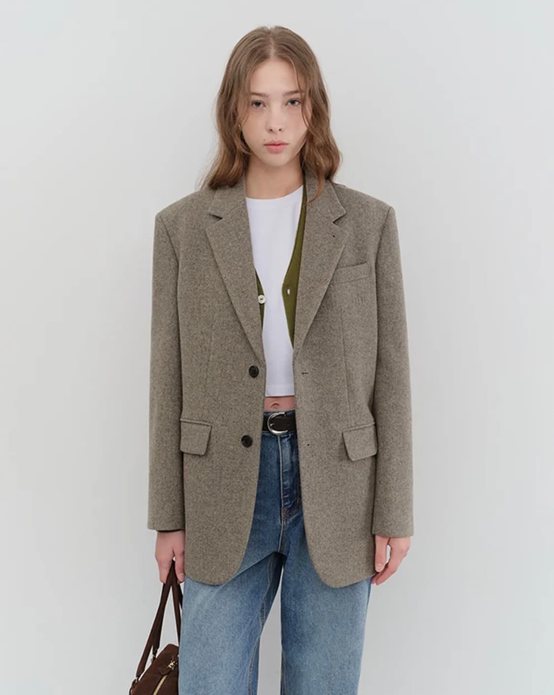 던스트 유니섹스 울 블레이저 베이지 상품이미지1