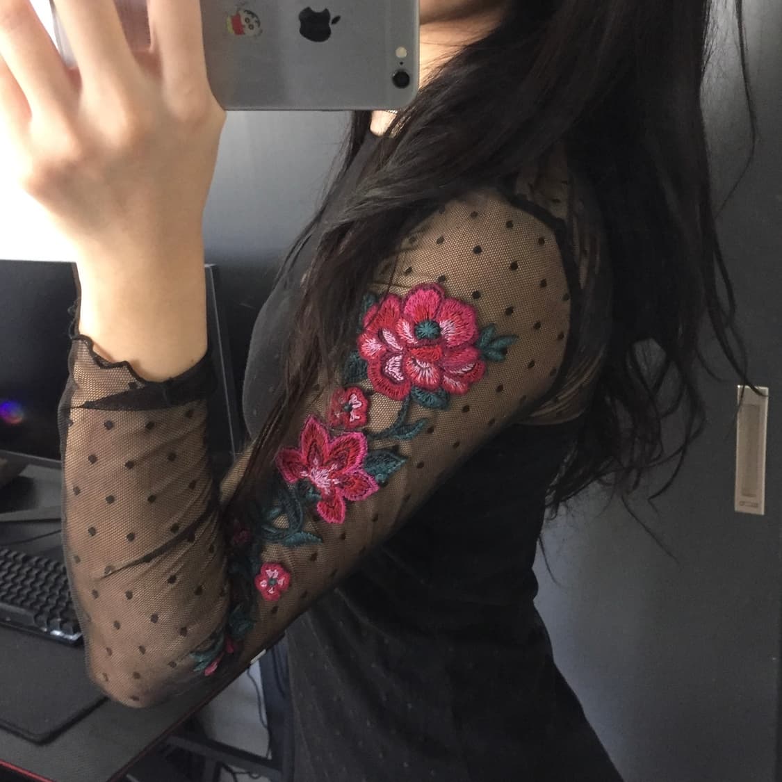 Hollister 히메갸루 고딕 장미 도트 시스루 원피스 상품이미지1