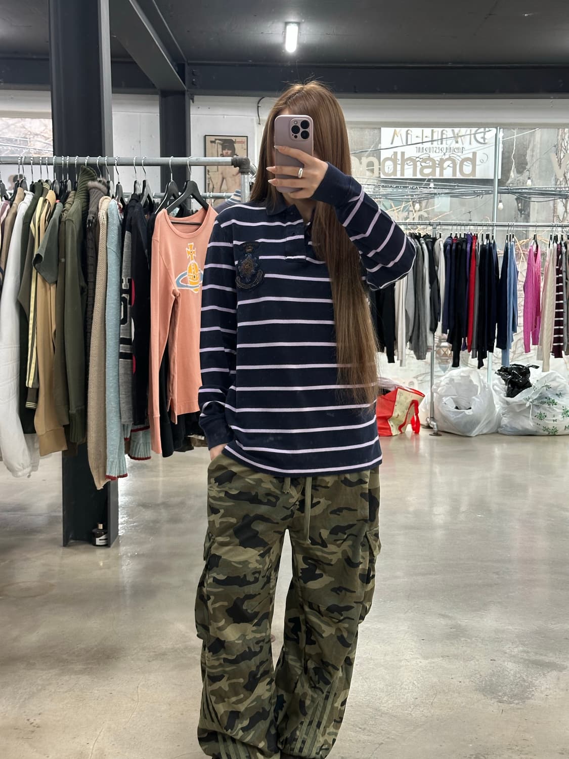 폴로랄프로렌 패치 스트라이프 럭비 PK긴팔티 상품이미지3