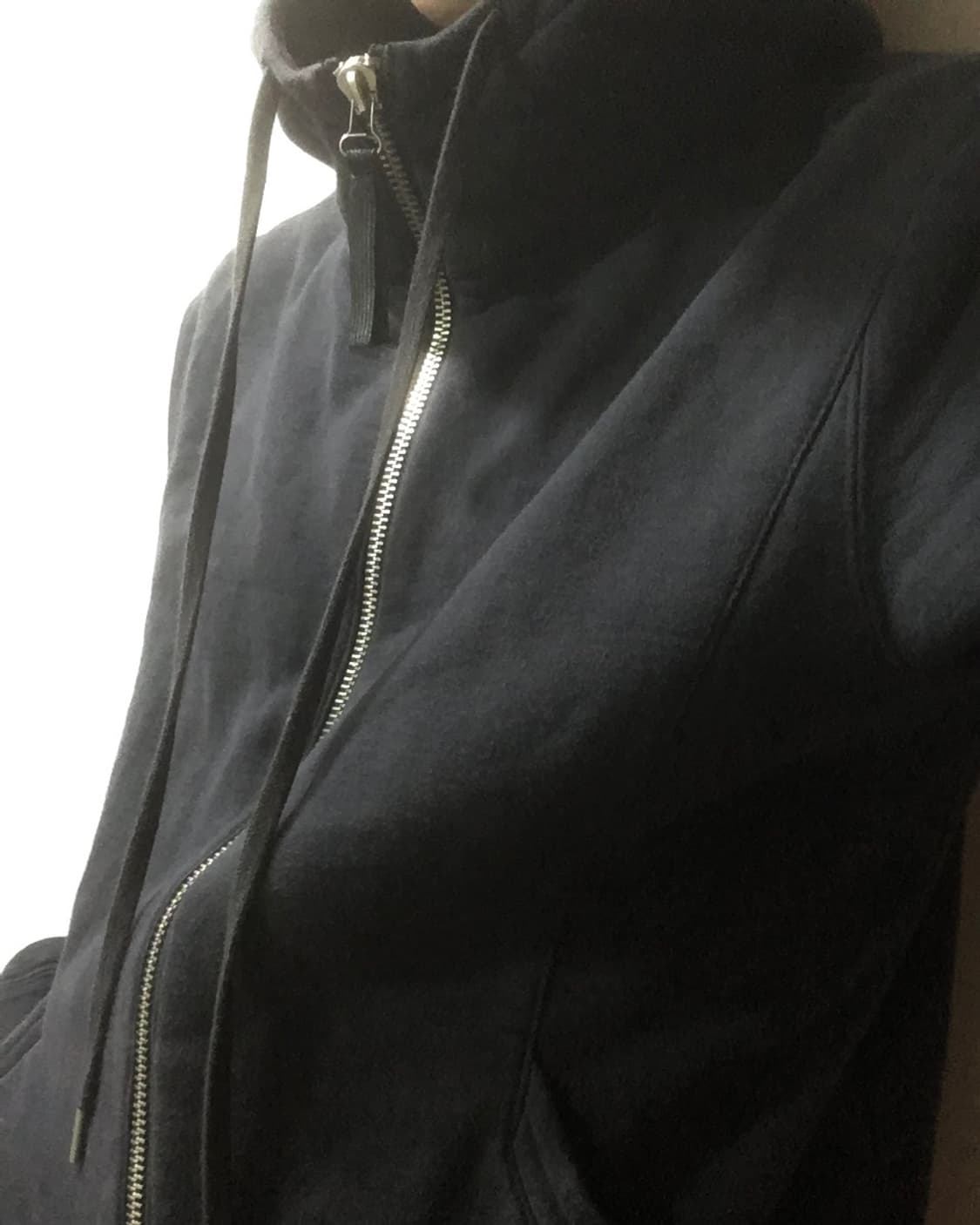 헬무트랭 하이넥 사선 절개 후드집업 상품이미지1