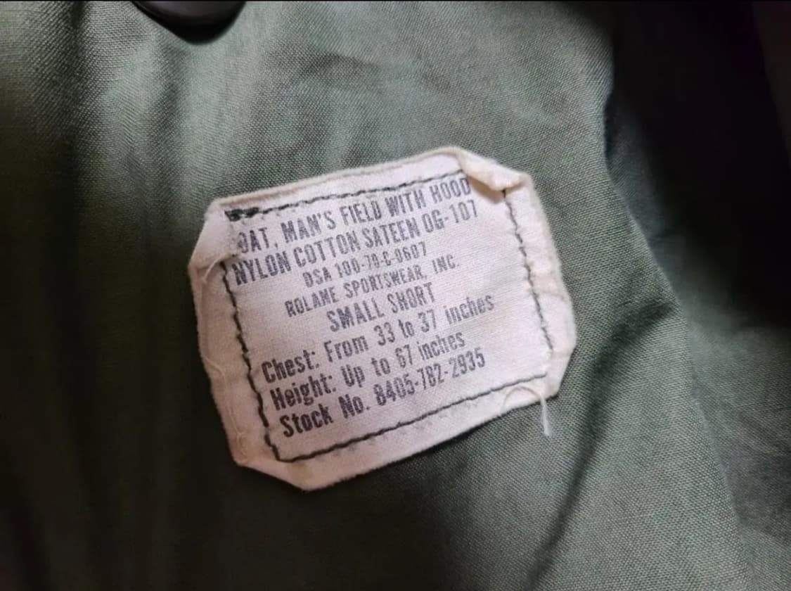 70년대 M65 밀리터리 필드자켓 small-short 상품이미지3