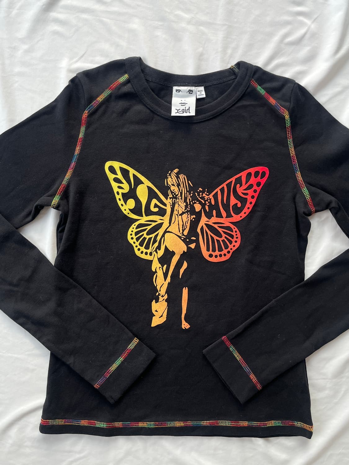 히스테릭 글래머 X 엑스걸 레인보우 나비 히스걸 롱 슬리브 긴팔 티셔츠 상품이미지3