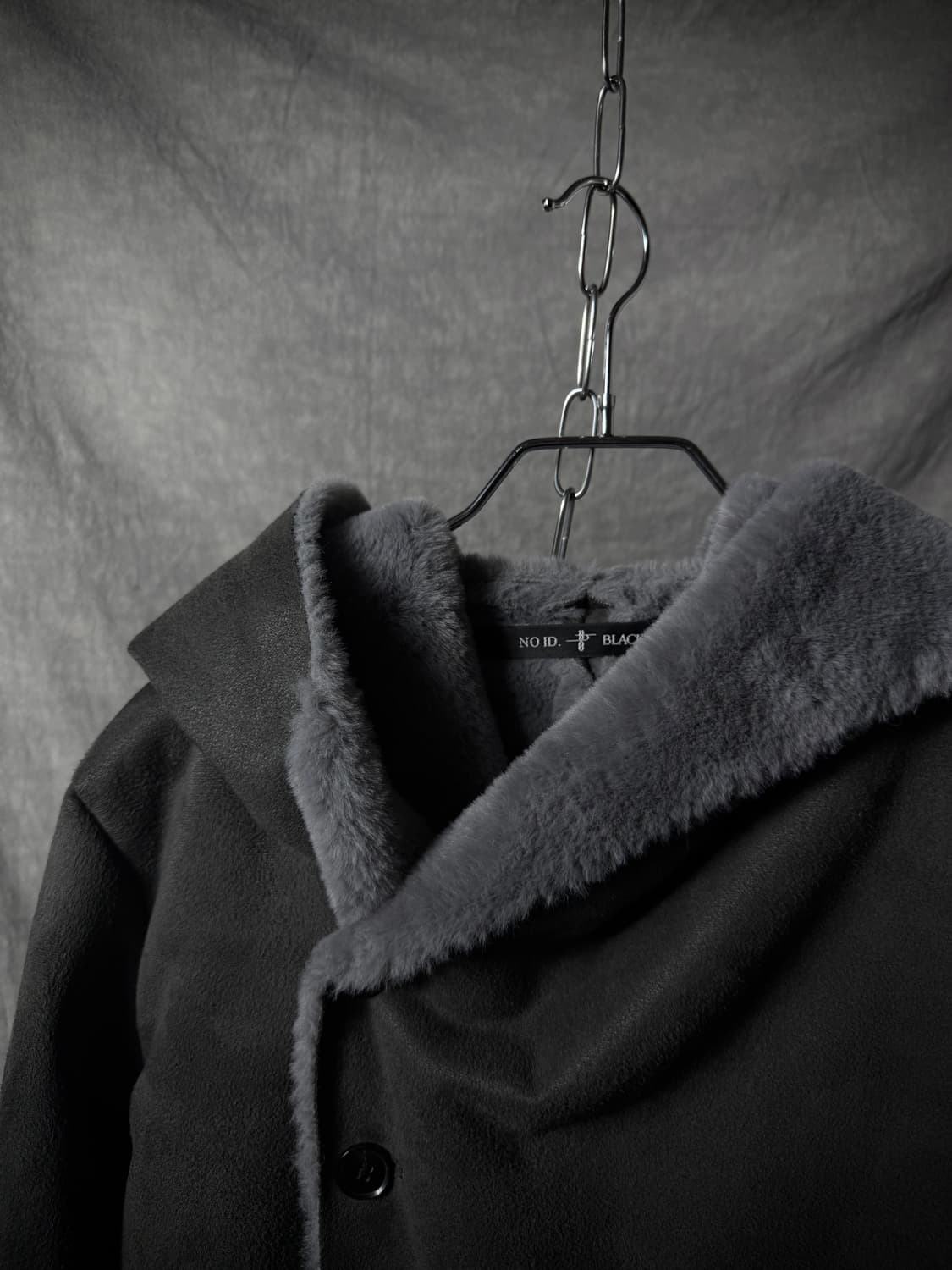 NO ID. Asymmetric Shearling Hooded Coat 상품이미지5