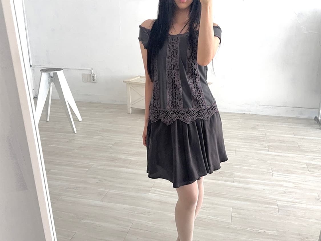 Dark Brown Crochet Detail Sleeveless 상품이미지7