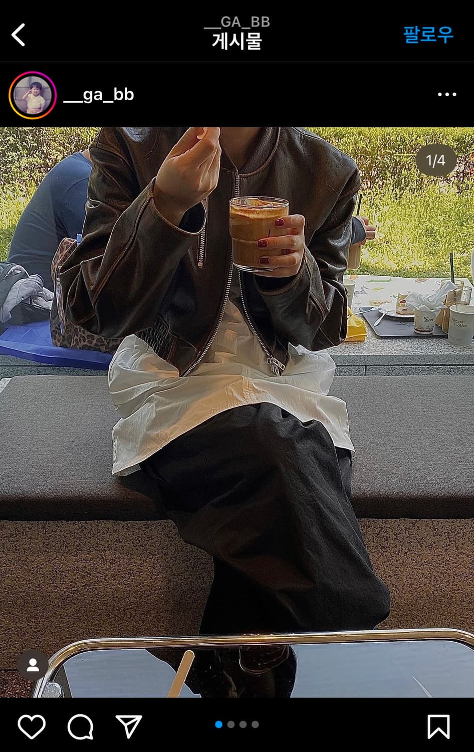 새상품/구할수없는/약10%저렴)인스턴트펑크 빈티지레더블루종자켓-브라운FR 상품이미지2