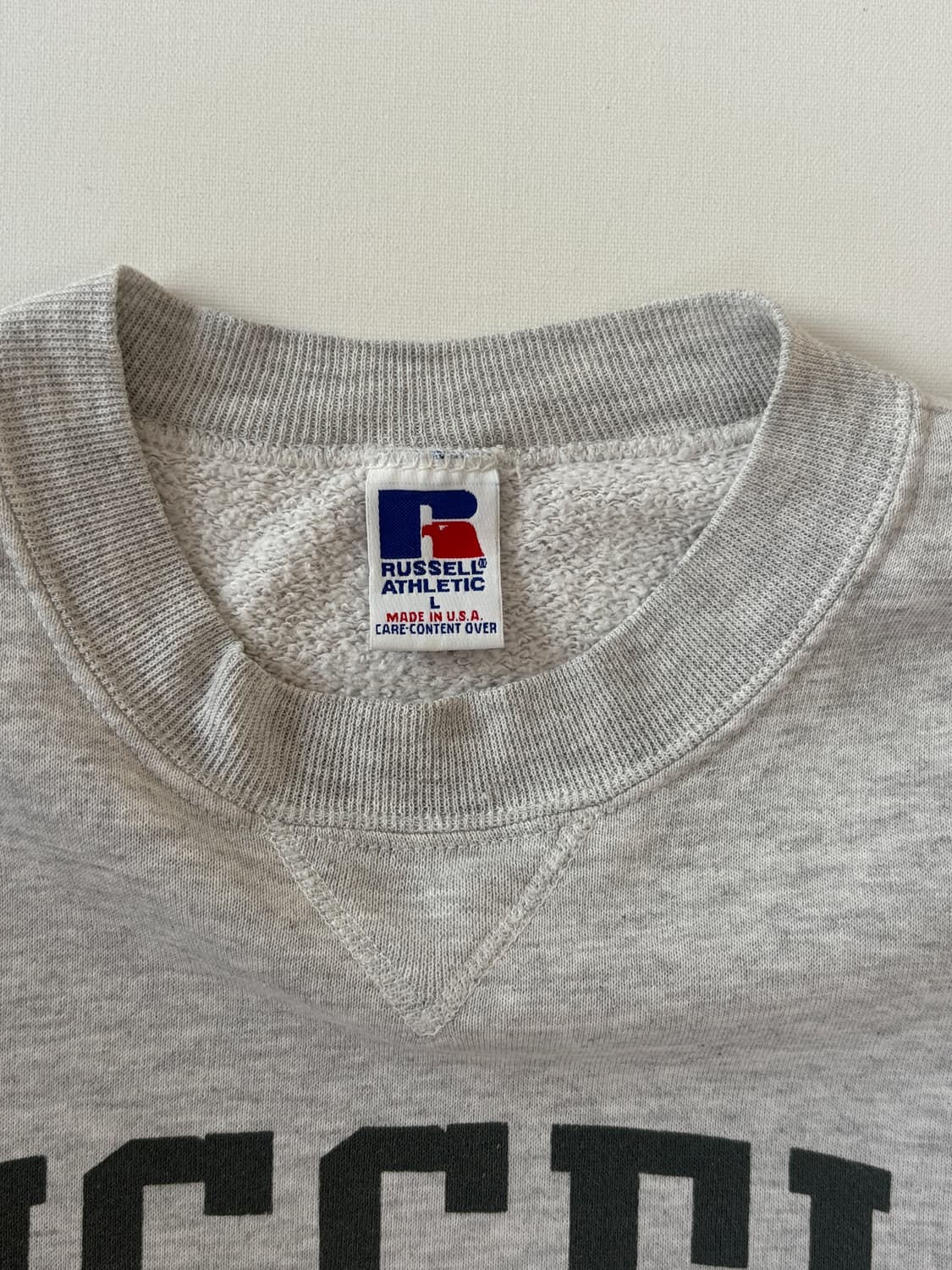 [L] 90s Russell 러셀 그래픽 스웻셔츠 (그레이) 상품이미지3