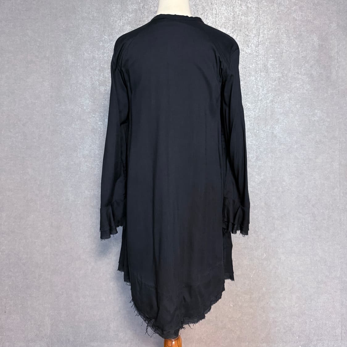 이로 레이스업 셔츠 원피스 블랙 34 상품이미지2