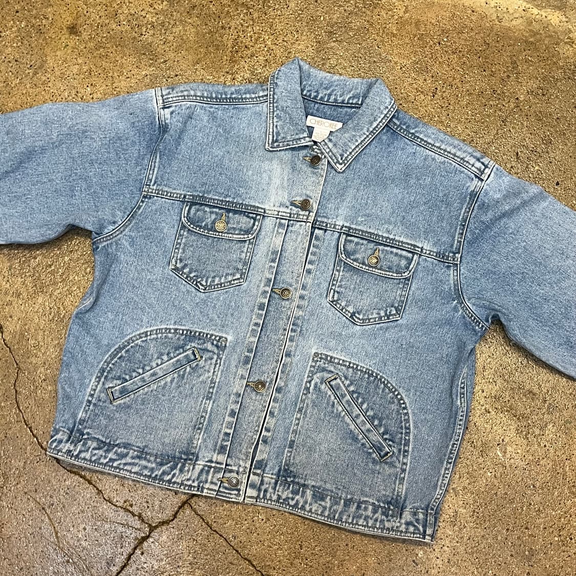 레어 90s 빈티지 USA 체로키 연청 트러커 데님자켓 청자켓 상품이미지3