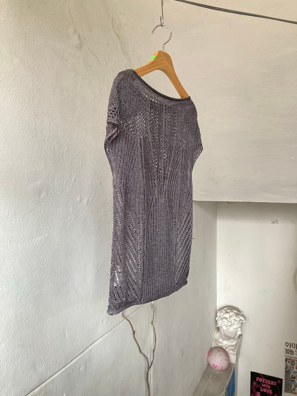 그레이 패턴 넥 포인트 레이어드 베스트 상품이미지7