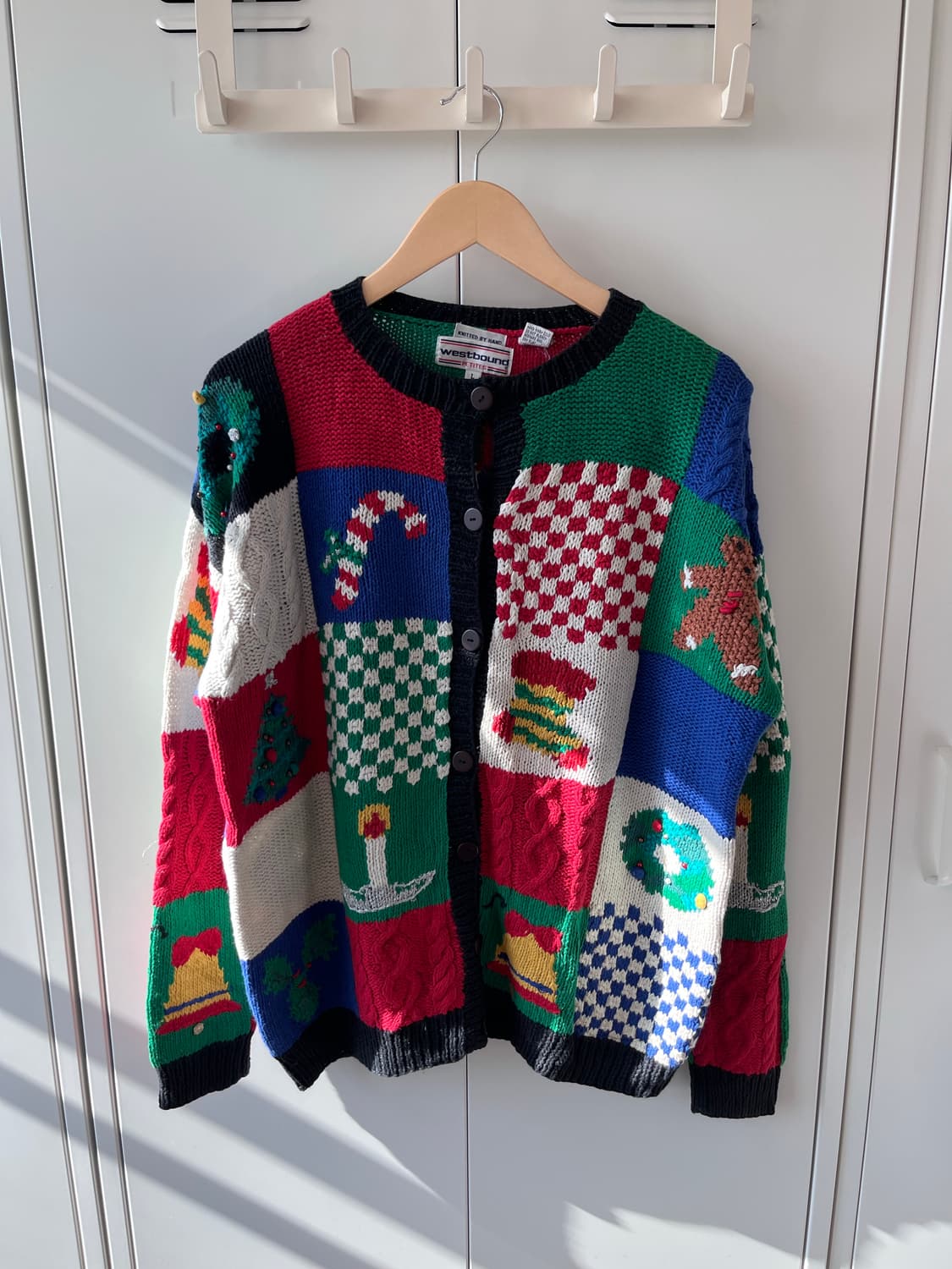 Westbound 체크블록 핸드메이드 니트 가디건  상품이미지6