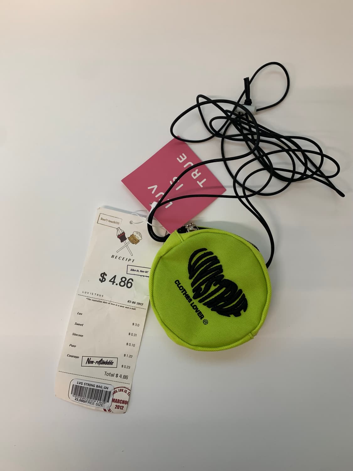 LUV IS TRUE STRING BAG GREEN 상품이미지3