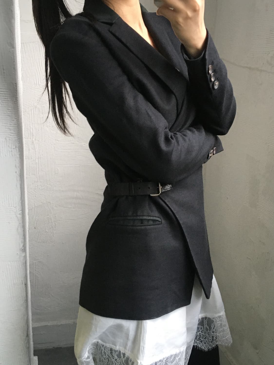 Helmut Lang 헬무트랭 블랙 버클 블레이저 상품이미지1