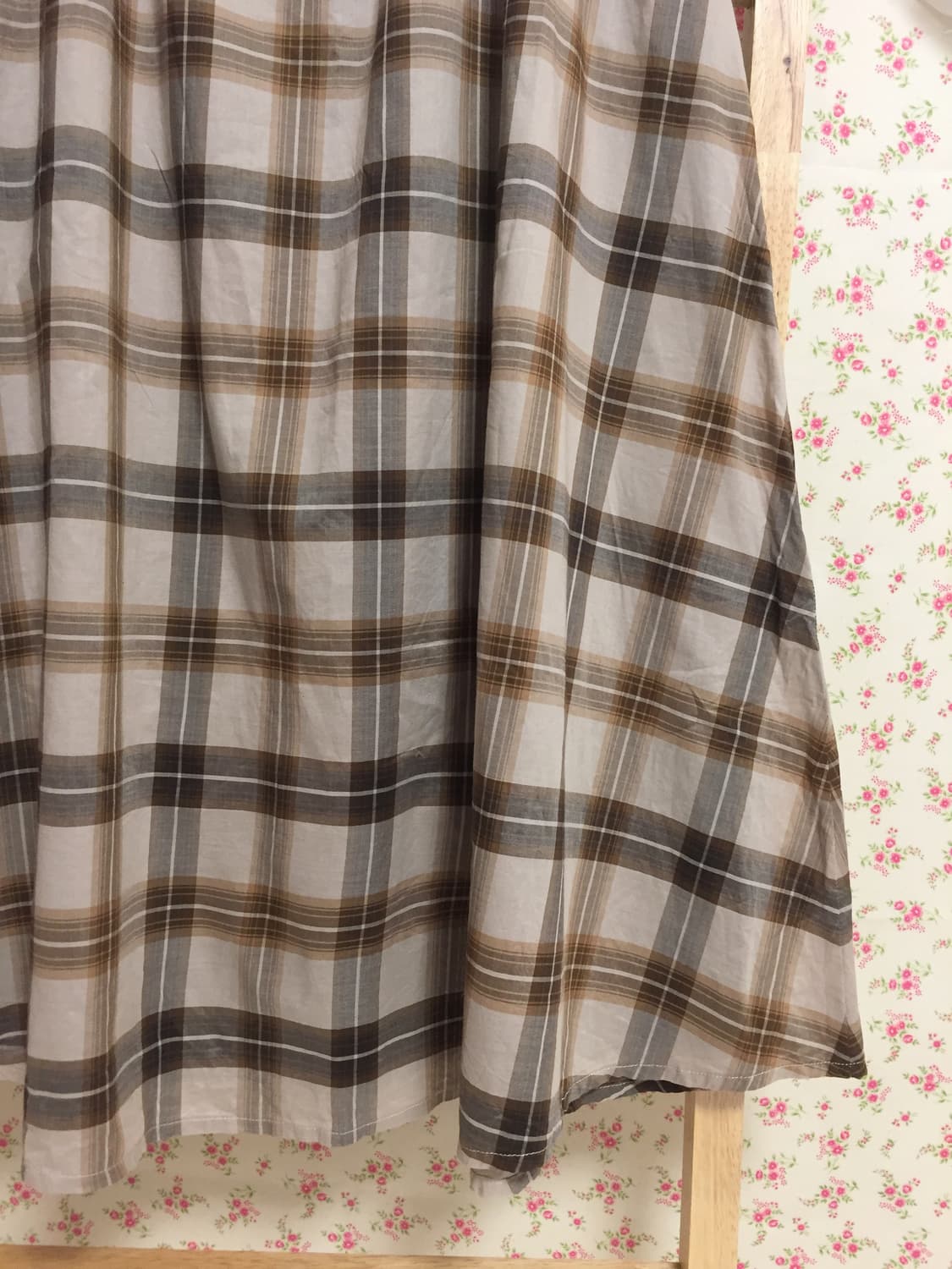 빈티지 모리걸 브라운 체크 스커트 상품이미지2