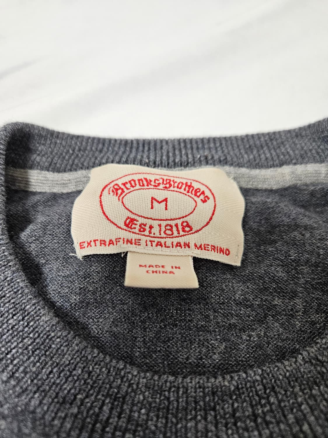 브룩스브라더스 메리노울 라운드넥 니트 티셔츠 M (거의 새상품) 상품이미지3