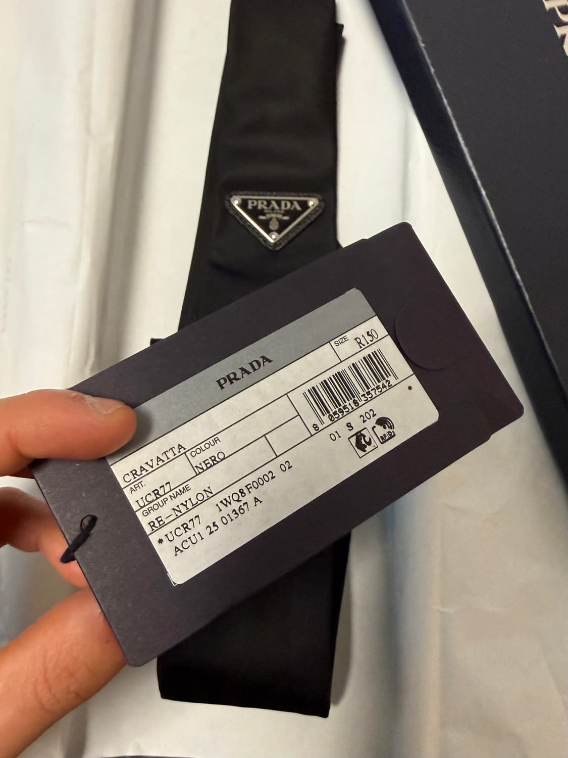 [R150] 프라다 리나일론 개버딘 넥타이 블랙 상품이미지2