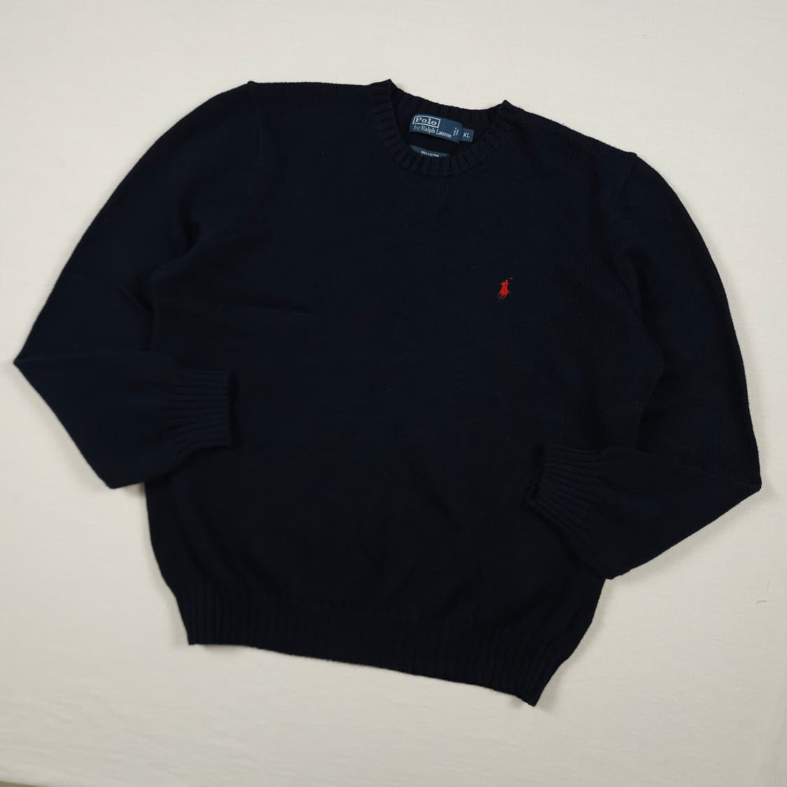 XL(105)폴로 랄프로렌 코튼 크루넥 니트 네이비 상품이미지2