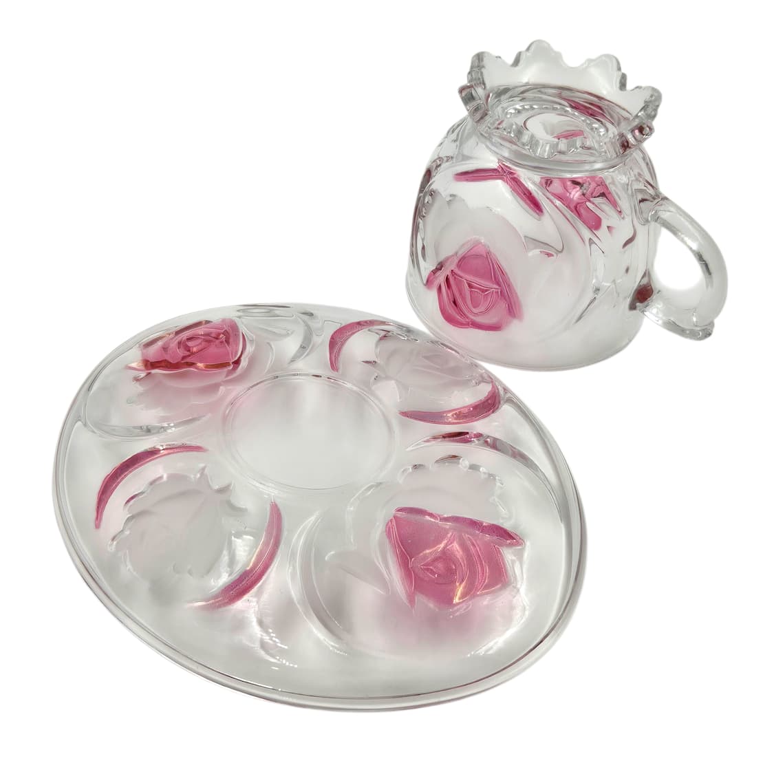 90s 소가 레트로 컬러 로즈 오발 찻잔 1세트 상품이미지3