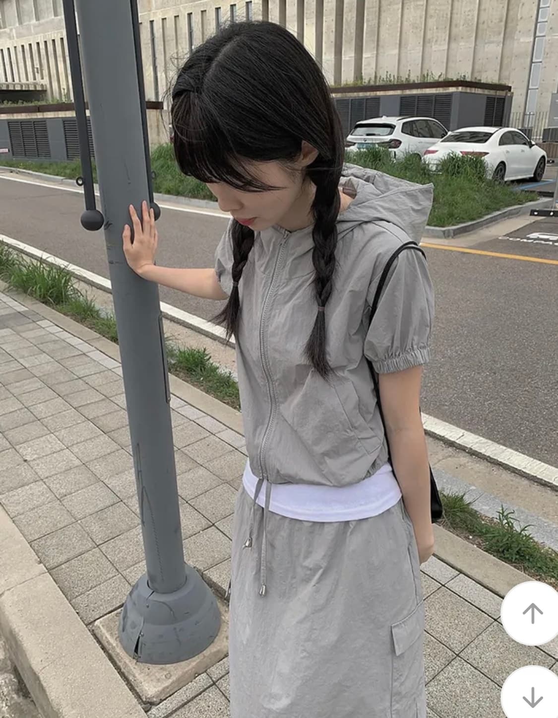 애니원모어 나일론 후드 조끼 자켓 상품이미지2