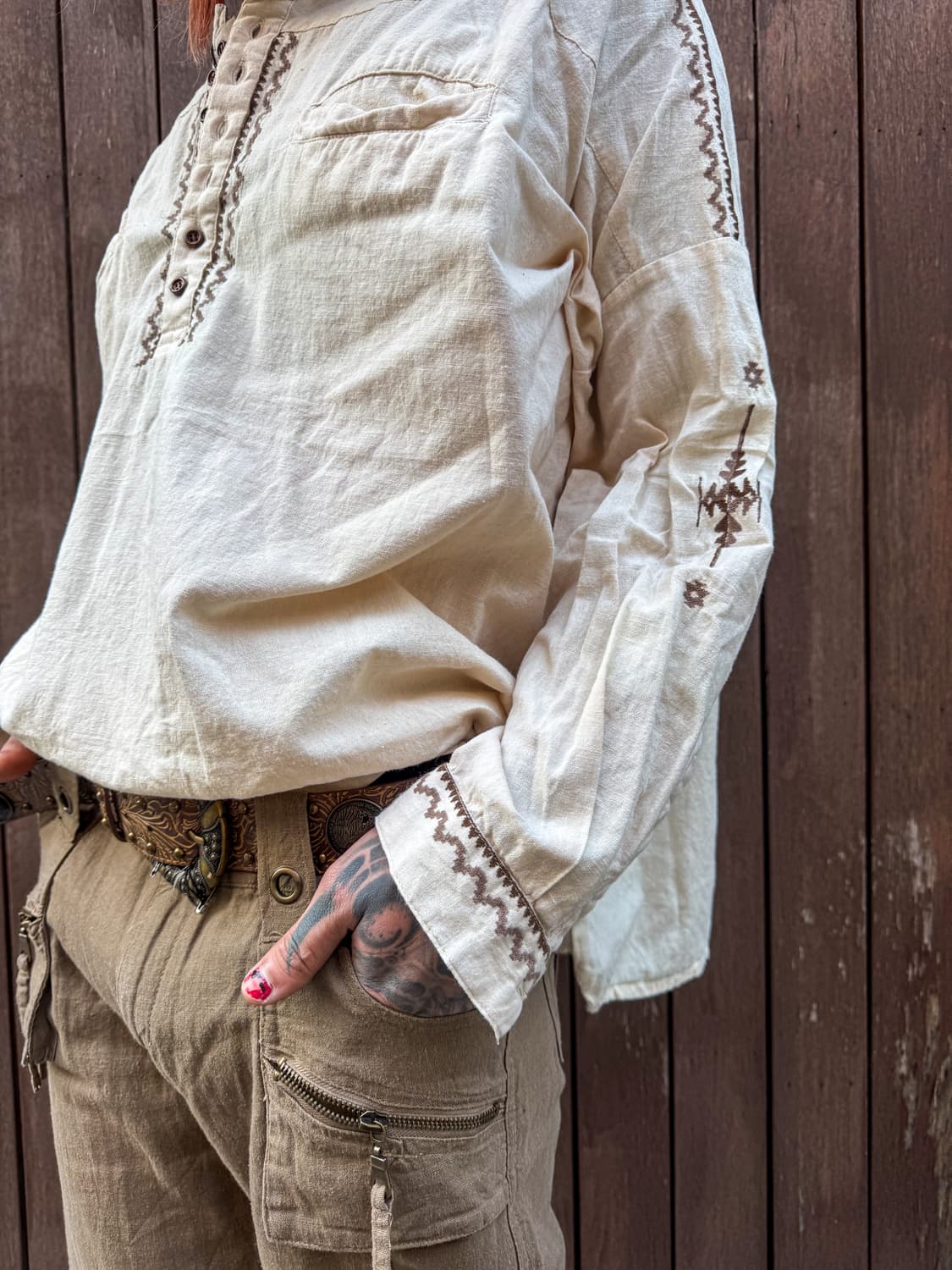 Ethnic Embroidery Pullover Shirt 상품이미지3