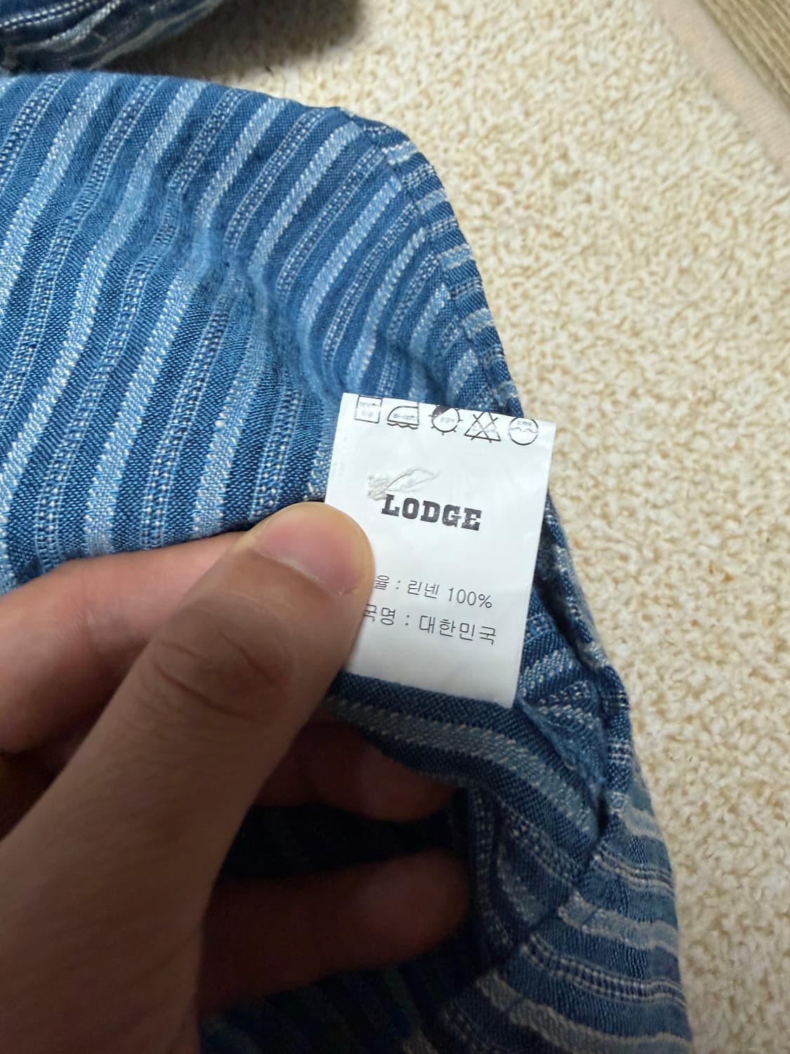 L) 롯지 벨로 셔츠 블루 린넨셔츠 상품이미지8