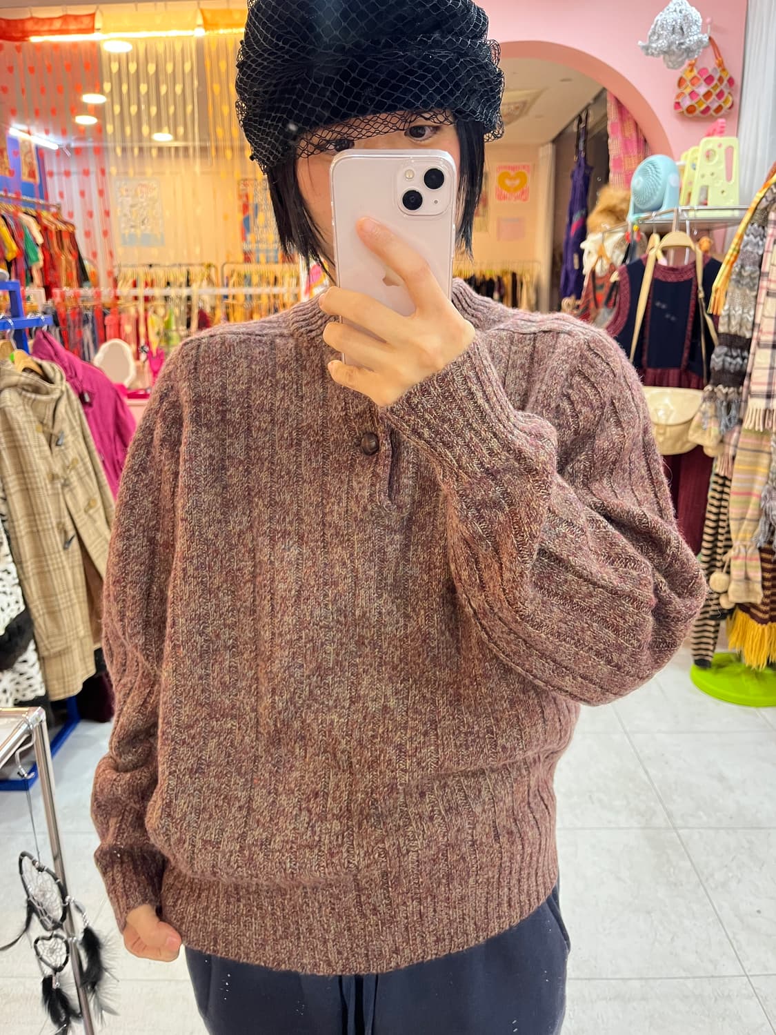 울 100% two단추 니트 상품이미지10