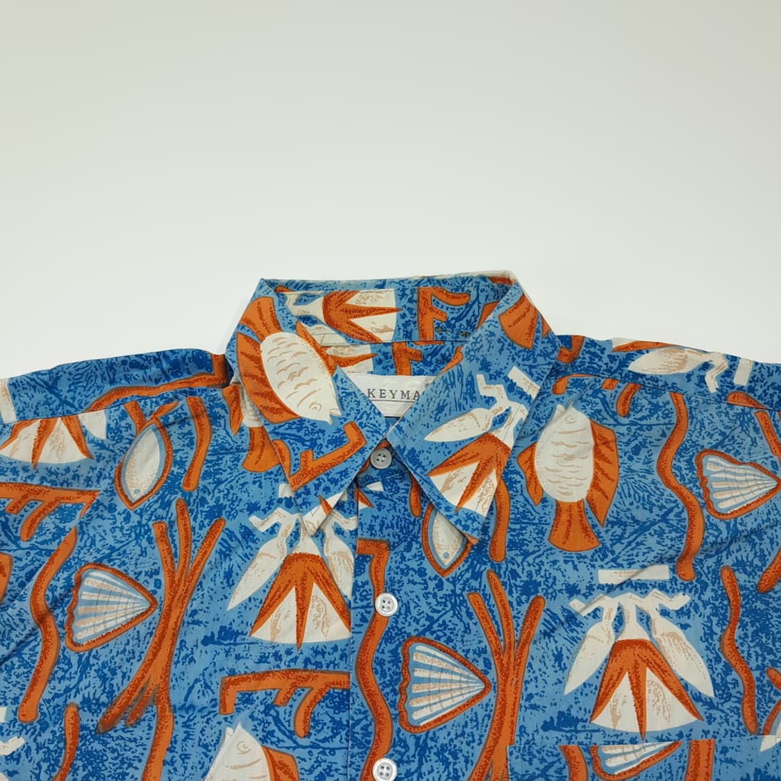 CK106 XL 키맨 90s 빈티지 아쿠아 마린 반팔 셔츠 남방 상품이미지2