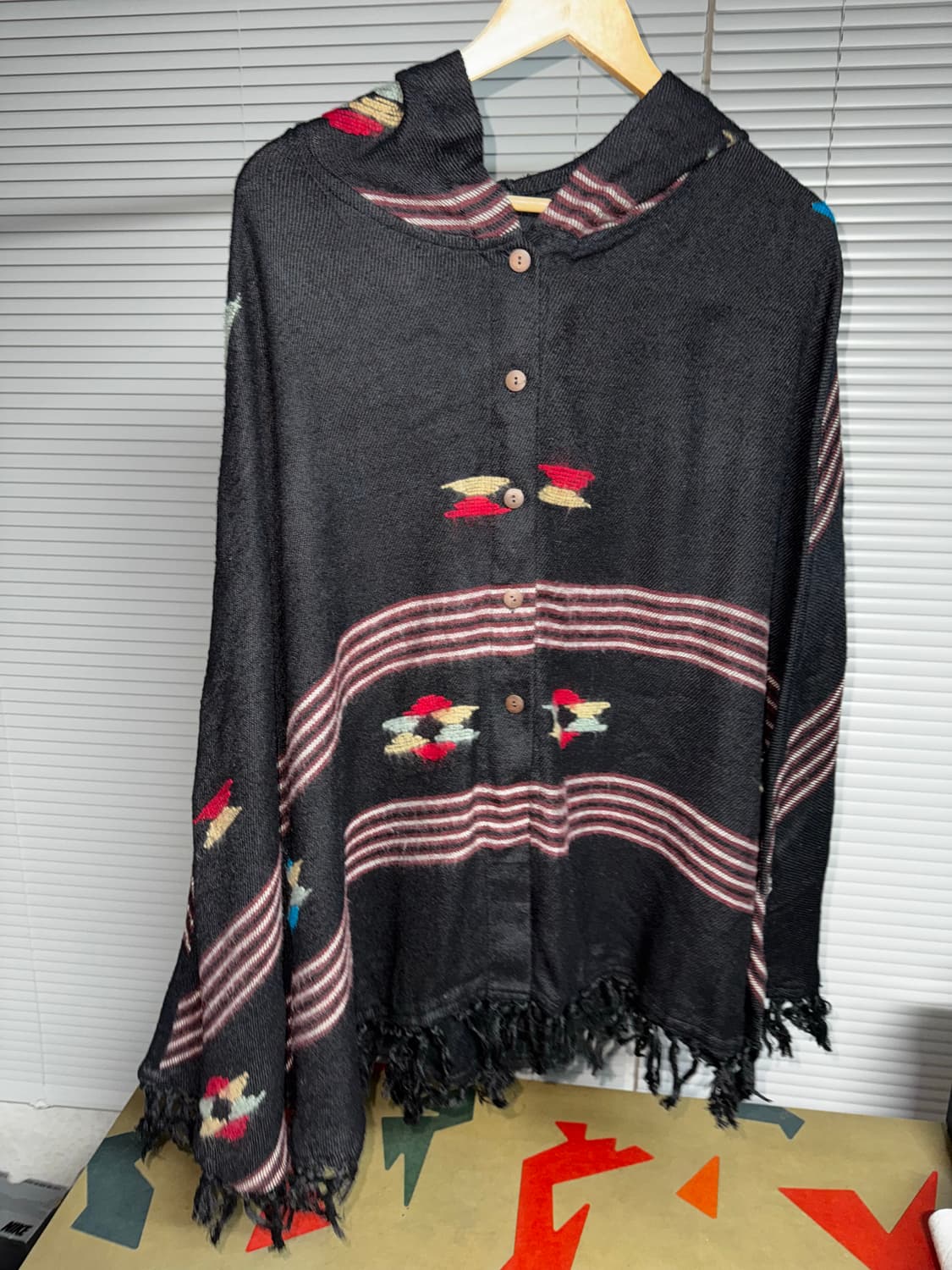 Vintage Native Hooded Poncho 상품이미지1