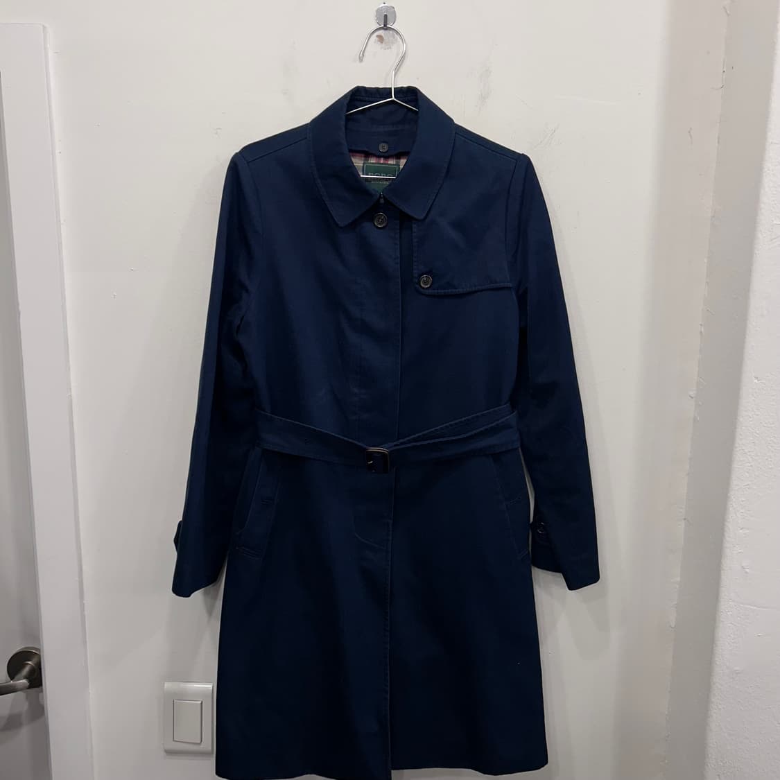 BCBG 체크이너 히든버튼 싱글 트렌치맥코트 상품이미지2