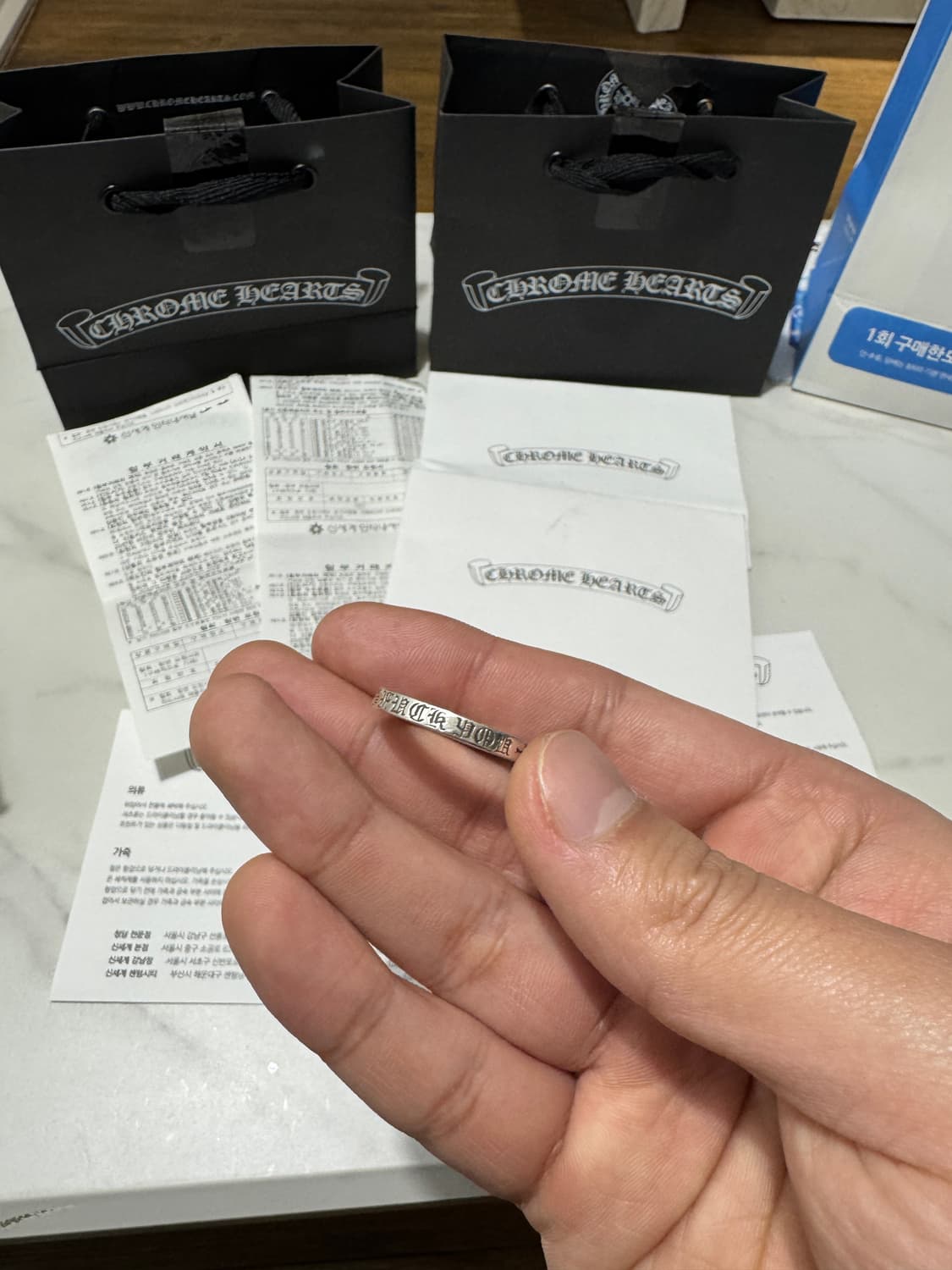 크롬하츠 퍽유링3mm 백화점 구매 풀구성 판매 상품이미지3