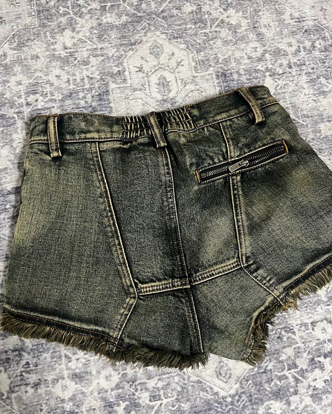 Grunge Zip Pocket Denim Shorts 상품이미지6