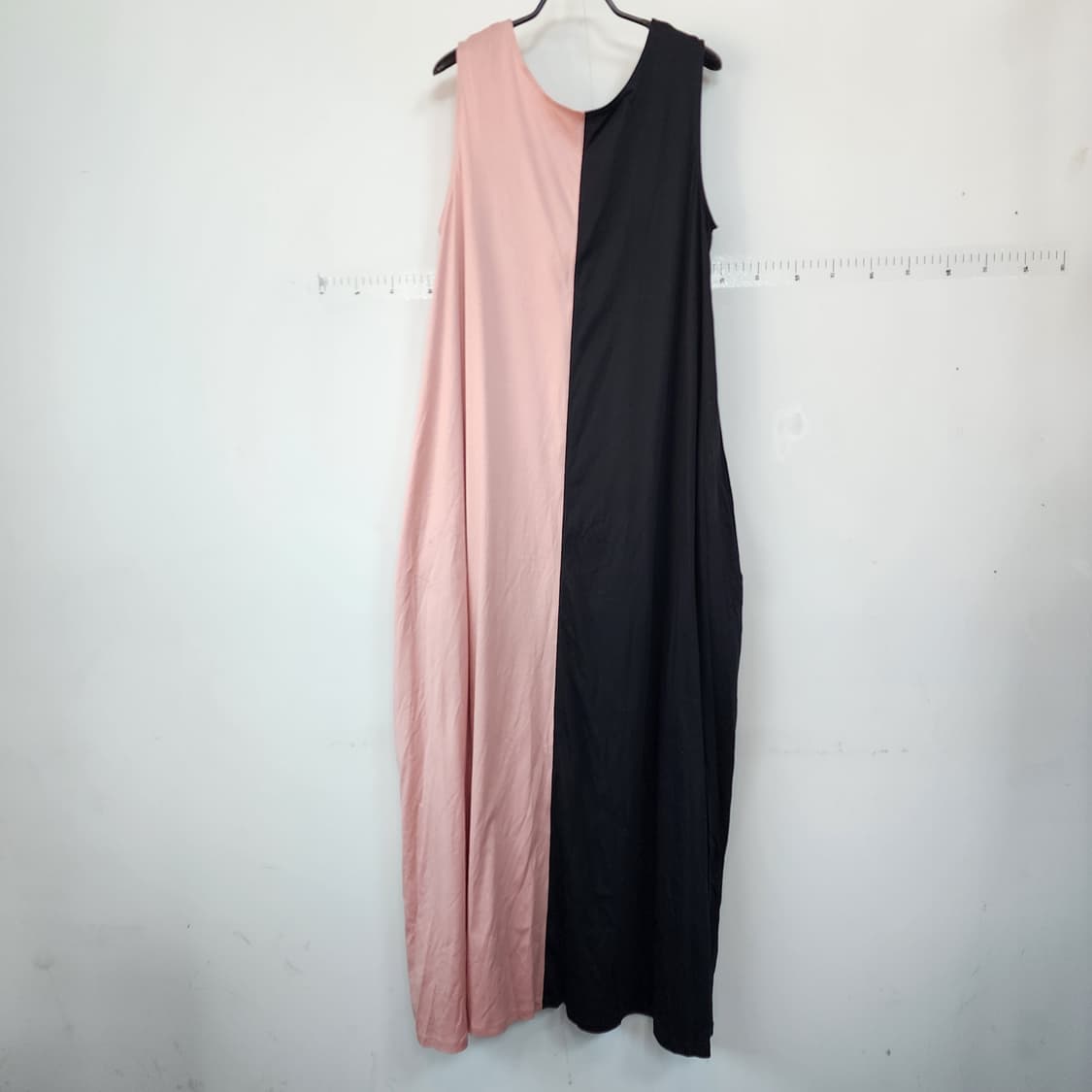 코스 블랙/핑크 배색 롱 원피스 상품이미지3