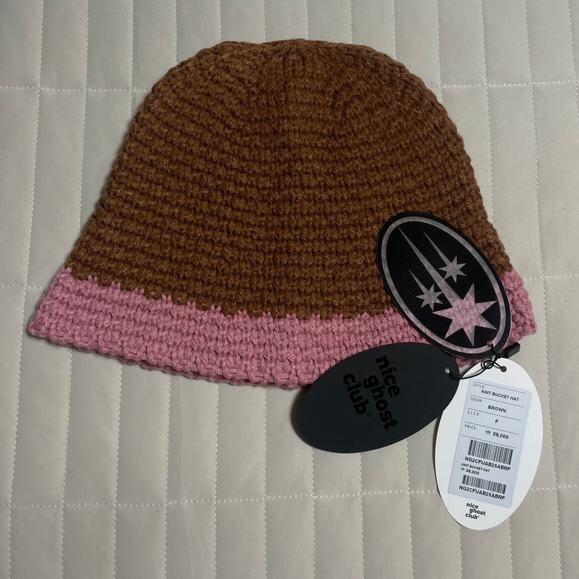 나이스고스트클럽 니트 버킷햇 브라운 상품이미지5