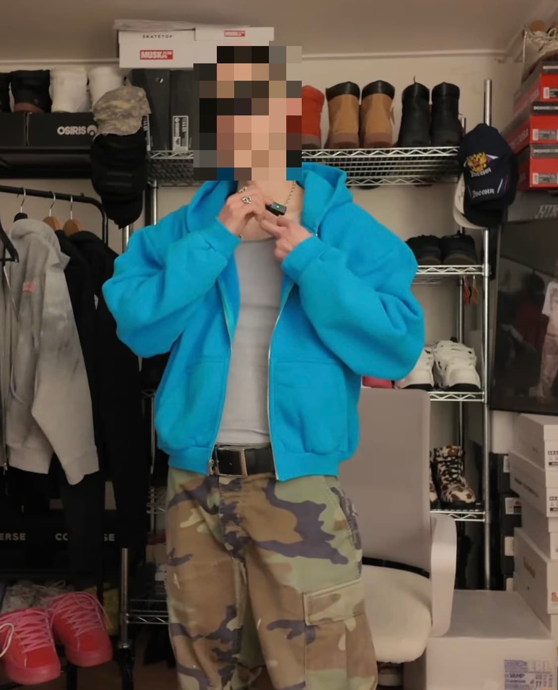 skylrk 스카이라크 슈퍼블루 후드 집업 XS 상품이미지3