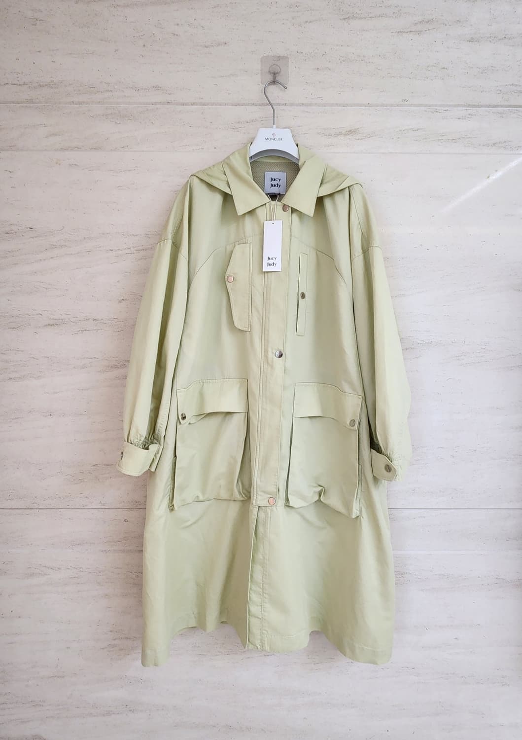 (새상품)쥬시쥬디 아마린넨 포켓 롱점퍼 66사이즈(오버핏) 상품이미지4