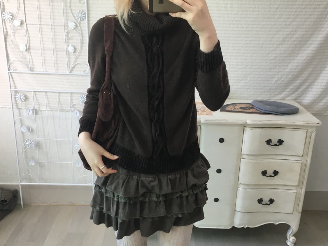 jpn vintage brown twist pullover knit 상품이미지1