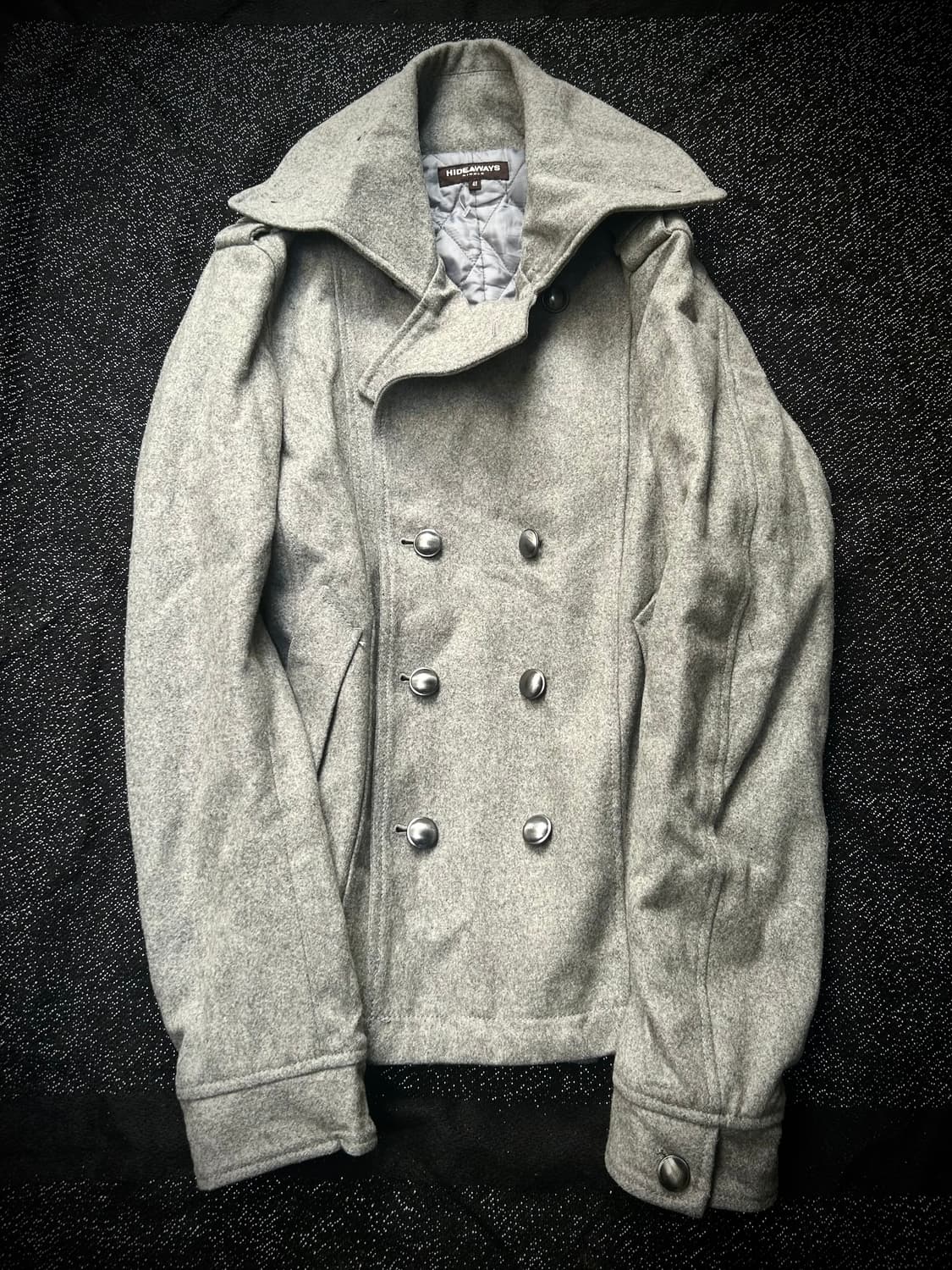 *Rare* 2000s Hide aways 그레이 더블버튼 피코트 자켓 상품이미지1