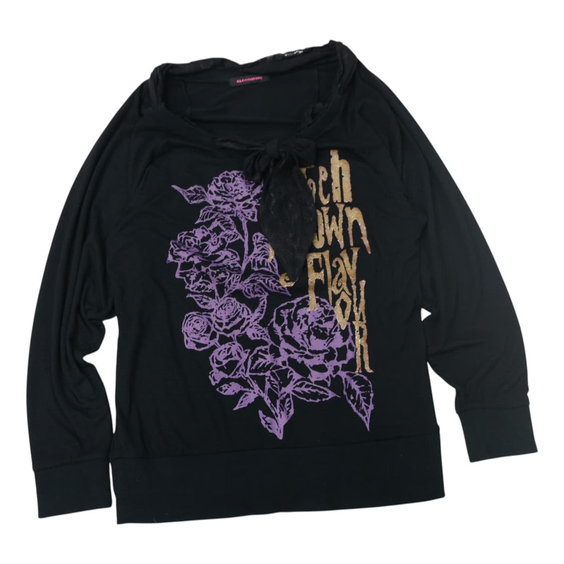 ALGONQUINS 알곤퀸 빈티지 펑크 로즈 레이스 타이 롱슬리브 (L) 상품이미지1