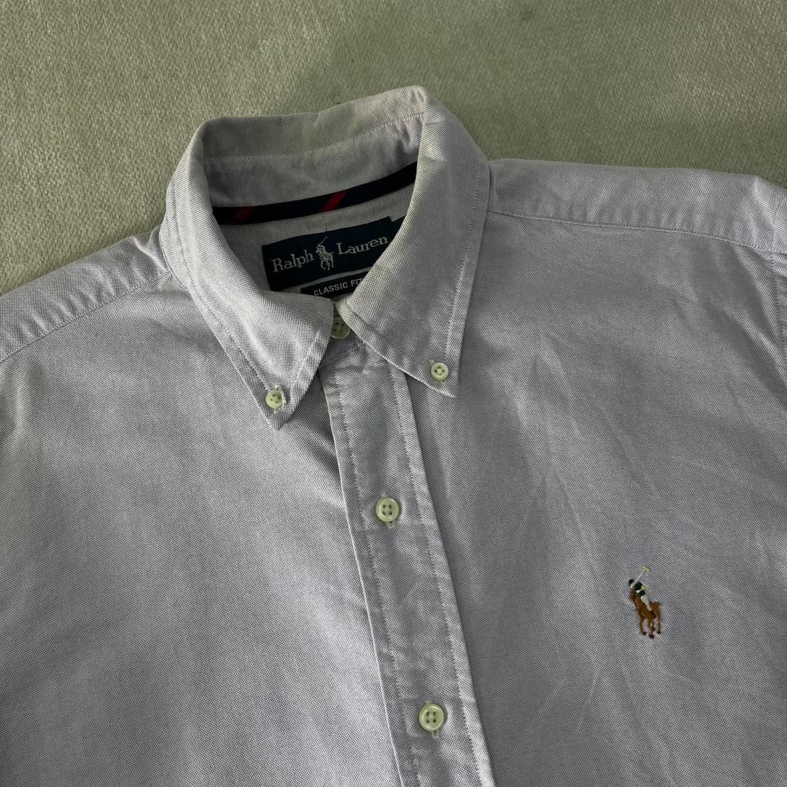 100 폴로랄프로렌 코튼 연퍼플 셔츠  상품이미지2