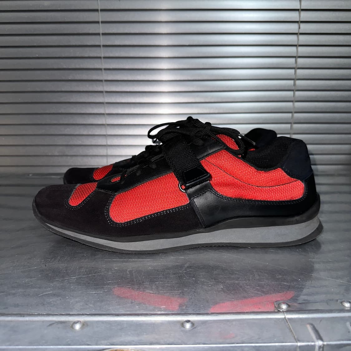 00s 초 레어 프라다 스포츠 벨크로 스퀘어 토 스니커즈 상품이미지4