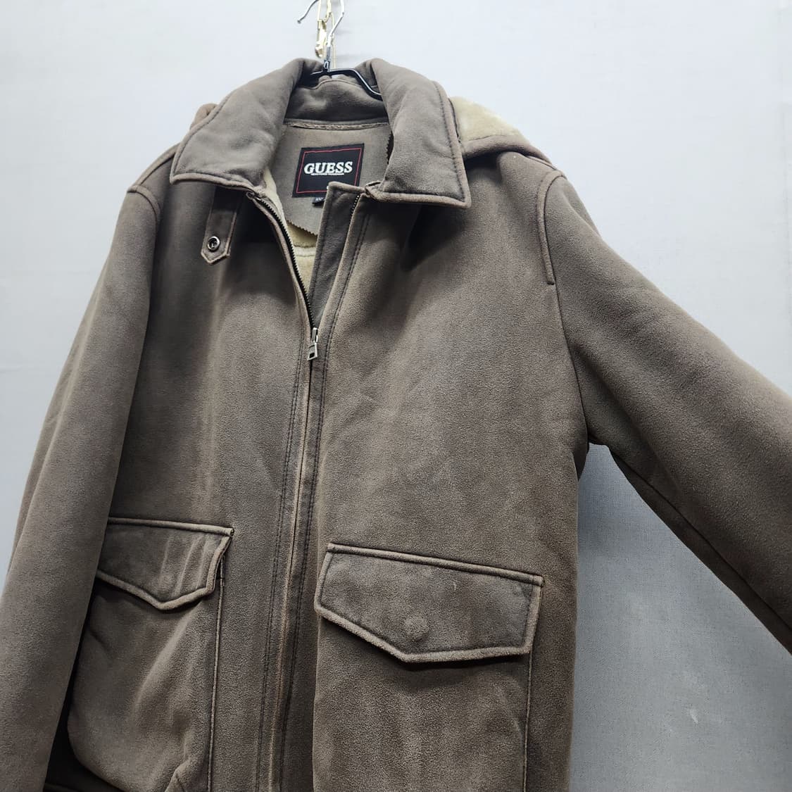 게스 스웨이드 후드 (안감양털)자켓 XL 상품이미지2